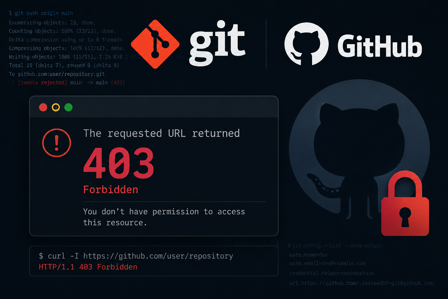 Git Github The requested URL returned error: 403